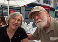 Joyce and Egils at lunch.<br />At the restaurant "La Taberna del Museo" .<br />July 3, 2013 - Visiting the Reina Sofia Museum in Madrid, Spain.