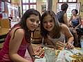 Miranda and Natalia enjoying lunch.<br />July 4, 2013 - At the Taberna Las Copas, Granada, Spain.