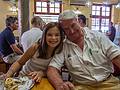 Paula and grandfather Salvador.<br />July 4, 2013 - At the Taberna Las Copas, Granada, Spain.