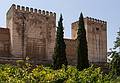 Broken Tower and Homage Tower, the Alcazaba (fortress of the Alhambra).<br />July 4, 2013 - At the Alhambra in Granada, Spain.