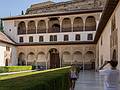Court of the Myrtles (Patio de los Arrayanes) in the Comares Palace.<br />July 4, 2013 - At the Alhambra in Granada, Spain.