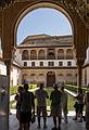 Court of the Myrtles (Patio de los Arrayanes) in the Comares Palace.<br />July 4, 2013 - At the Alhambra in Granada, Spain.