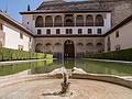 Court of the Myrtles (Patio de los Arrayanes) in the Comares Palace.<br />July 4, 2013 - At the Alhambra in Granada, Spain.