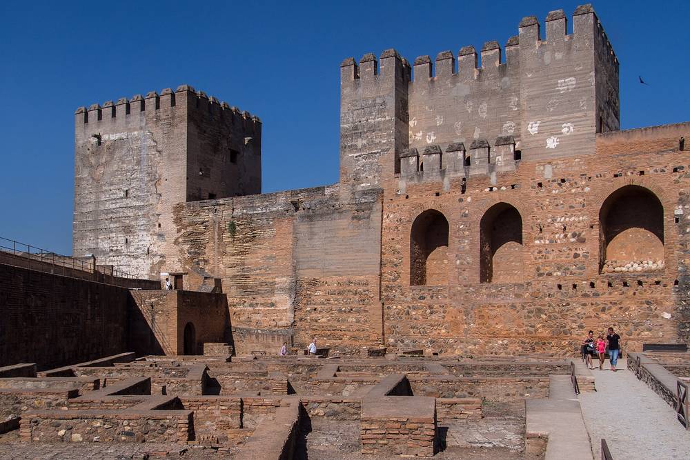 The fortress of Alcazaba.<br />July 4, 2013 - At the Alhambra in Granada, Spain.