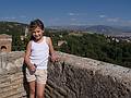 Paula.The fortress of Alcazaba.<br />July 4, 2013 - At the Alhambra in Granada, Spain.