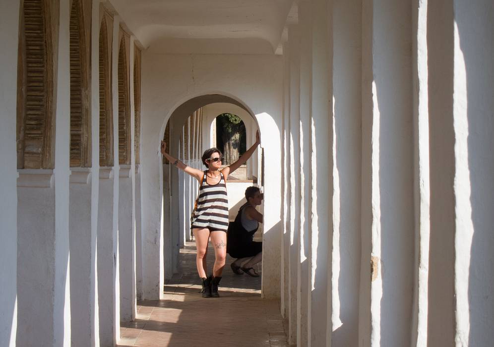 Archway along the Court of the Main Canal.<br />Generalife.<br />July 4, 2013 - At the Alhambra in Granada, Spain.