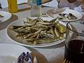 Fried boquerones.<br />July 4, 2013 - Marbella, Malaga, Spain.