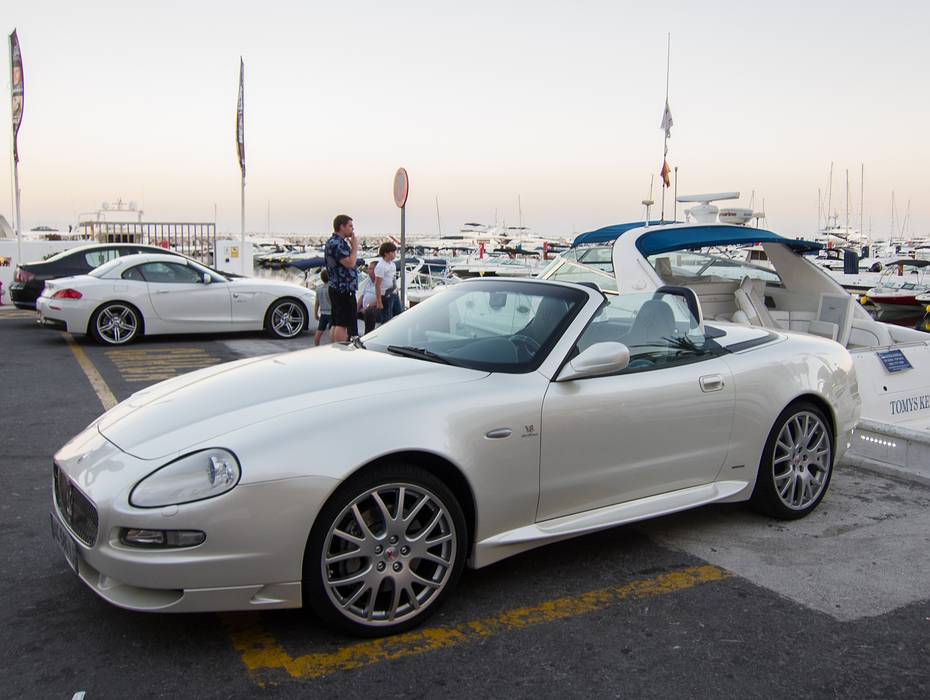 A Maserati. I never saw so many expensive cars as here.<br />July 5, 2013 - Puerto Banus, Marbella, Malaga, Spain.