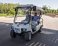 Asuncion and Salvador driving a golfcarg behind us.<br />July 8, 2013 - Madrid Rio Park, Madrid, Spain.