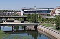 The Vicente Calderon soccer stadium of the Atletico de Madrid team.<br />July 8, 2013 - Madrid Rio Park, Madrid, Spain.