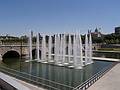 Fountains at the Segovia Bridge.<br />July 8, 2013 - Madrid Rio Park, Madrid, Spain.