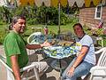 Sati and Melody, on a short visit between flights (from Azores,to San Francisco).<br />Auguts 14, 2013 - At Marie's in Lawrence, Masschusetts.