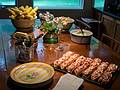 Lobster rolls, corn on the cob, and more.<br />August 18, 2013 - At Uldis and Edite's in Manchester by the Sea, Massachusetts.
