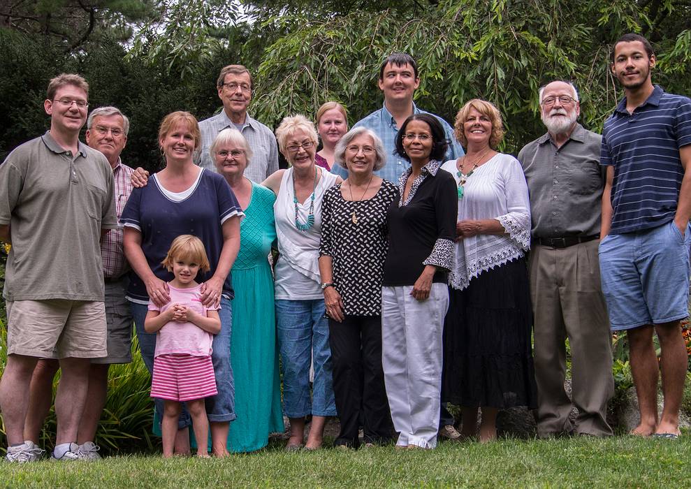 Marc, Uldis, Krista, Annaka, Edite, Juris, Lilita, Laila, Janis, Nancy, ?, and Eriks.<br />August 18, 2013 - At Uldis and Edite's in ManchesterJoyce,  by the Sea, Massachusetts.