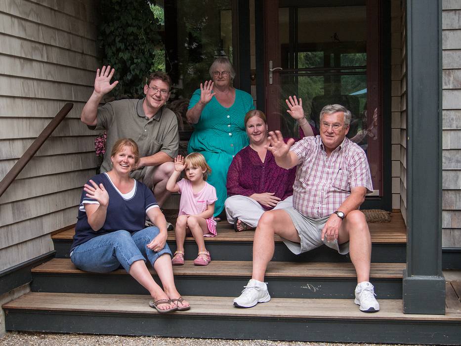 Krista, Marc, Annaka, Edite, Laila, and Uldis.<br />August 18, 2013 - At Uldis and Edite's in Manchester by the Sea, Massachusetts.