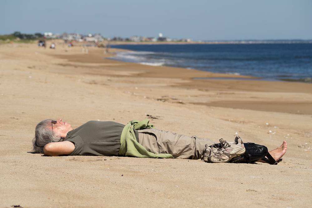 Joyce relaxing.<br />Sept. 4, 2013 - Parker River National Wildlife Refuge, Plum Island, Massachusetts.