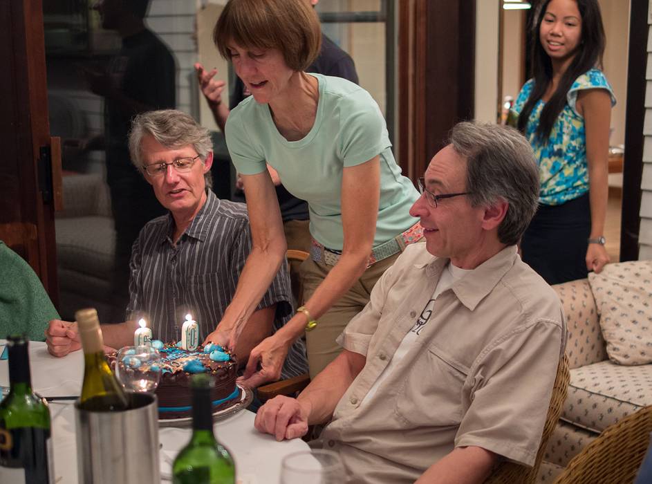 Keith, Leslie, Oscar, and Joey.<br />Oscar't 60th birthday party.<br />Sept. 6, 2013 - At Oscar and Leslie's in North Andover, Massachusetts.