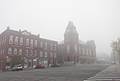 Galant building and Town Hall.<br />A foggy Sunday morning.<br />Sep. 29, 2013 - Merrimac, Massachusetts.