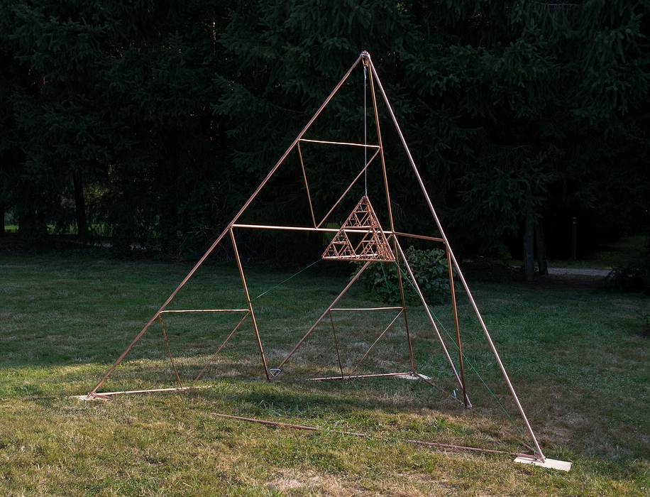 Martha M. Bergeron: Building Sierpinski's Dreamcatcher.<br />Outdoor Sculpture at Maudslay.<br />Sept. 7-29, 2012 - Maudslay State Park, Newburyport, Massachusetts.