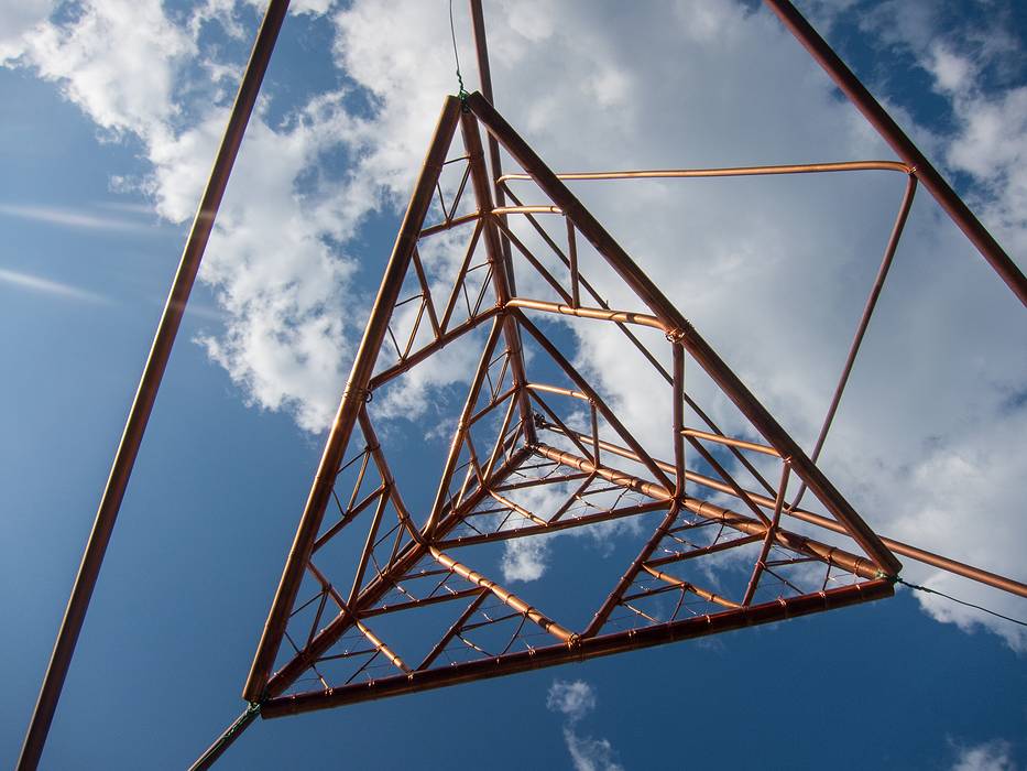 Martha M. Bergeron: Building Sierpinski's Dreamcatcher.<br />Outdoor Sculpture at Maudslay.<br />Sept. 7-29, 2012 - Maudslay State Park, Newburyport, Massachusetts.