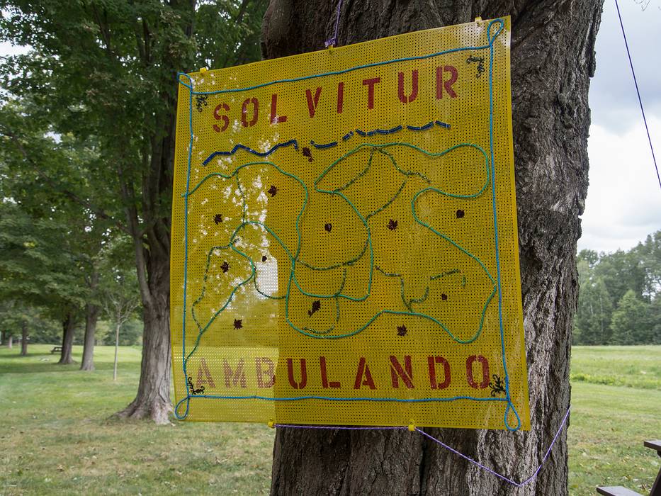 Ellen Hanick: Solvitur Ambulando - Solved through Walking.<br />Outdoor Sculpture at Maudslay.<br />Sept. 7-29, 2012 - Maudslay State Park, Newburyport, Massachusetts.