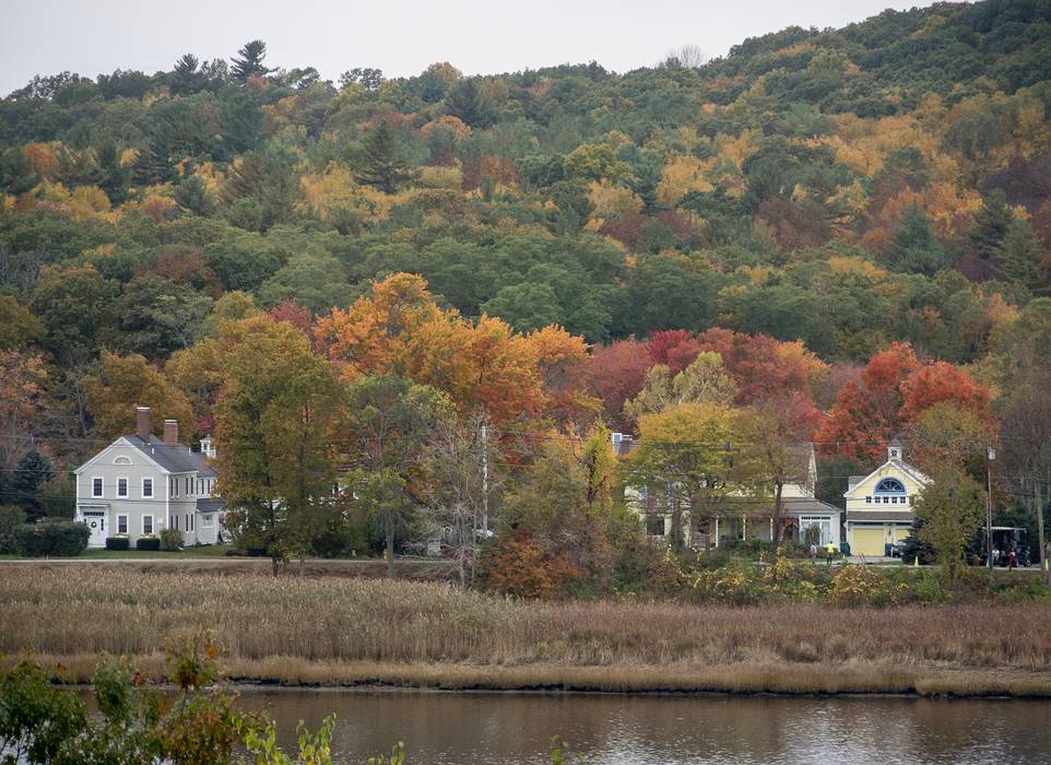 Looking across the Merrimack River into Amesbury.<br />Oct. 16, 2013 - Maudslay State Park, Newburyport, Massachusetts.