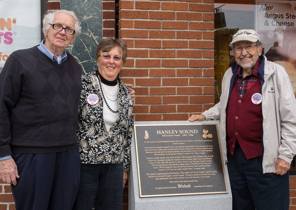 Bill with a couple of friends.<br />Dedication for Bill Hanley and his brother Terry.<br />Oct. 19, 2013 -  Hines Square, Medford, Massachusetts.