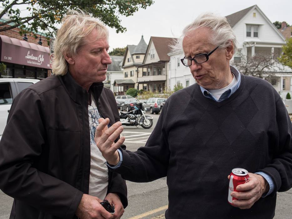 Bill with a friend.<br />Dedication for Bill Hanley and his brother Terry.<br />Oct. 19, 2013 -  Hines Square, Medford, Massachusetts.