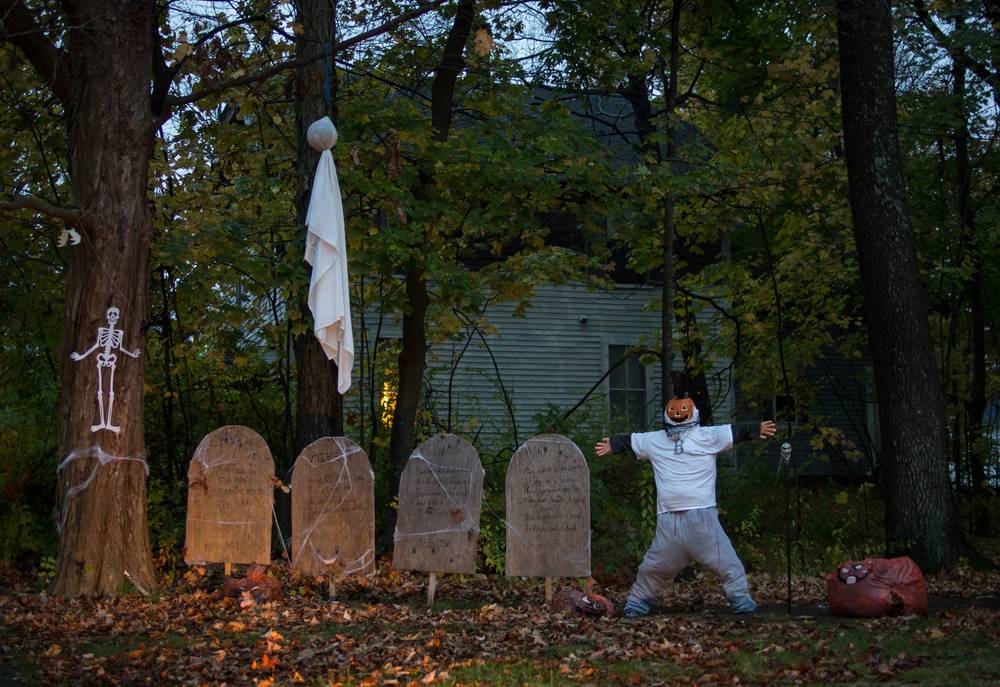 Another neighbor's decoration.<br />Oct. 31, 2013 - Halloween, Merrimac, Massachusetts.