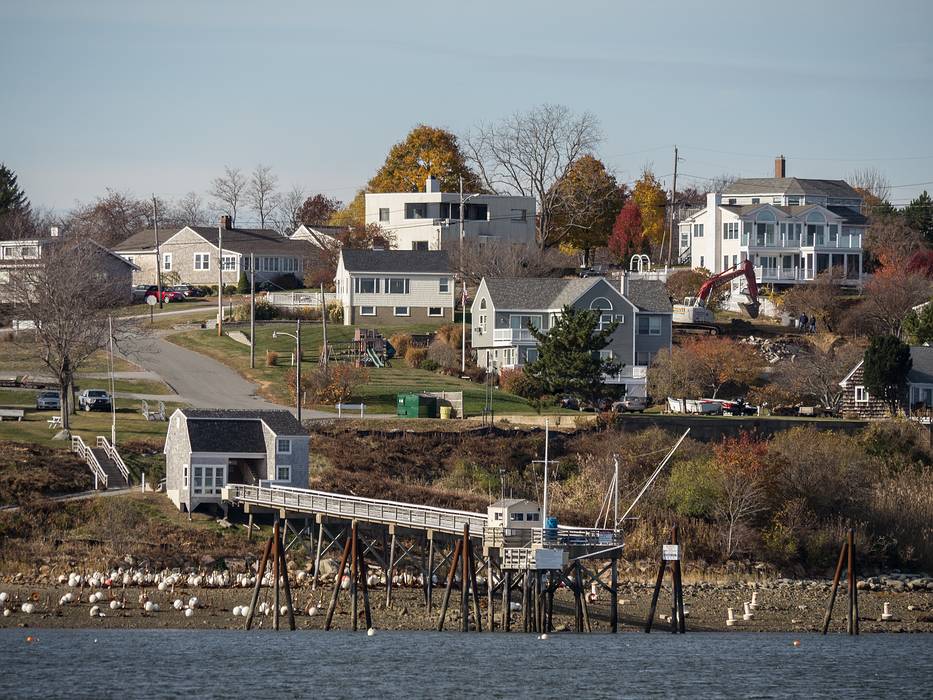 View accross Plum Island Sount to Great Neck in Ipswich.<br />A photo shoot with the Photographic Society of the Parker River National Wildlife Refuge.<br />Visiting the last privately used property on Stage Island on the Refuge..<br />Nov. 9, 2013 - Parker River National Wildlife Refuge, Plum Island, Massachusetts.