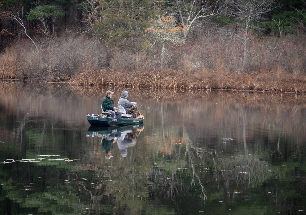 Fishing on Foster's Pond.<br />Nov. 17 - Goldsmith Reservation, Andover, Massachusetts.