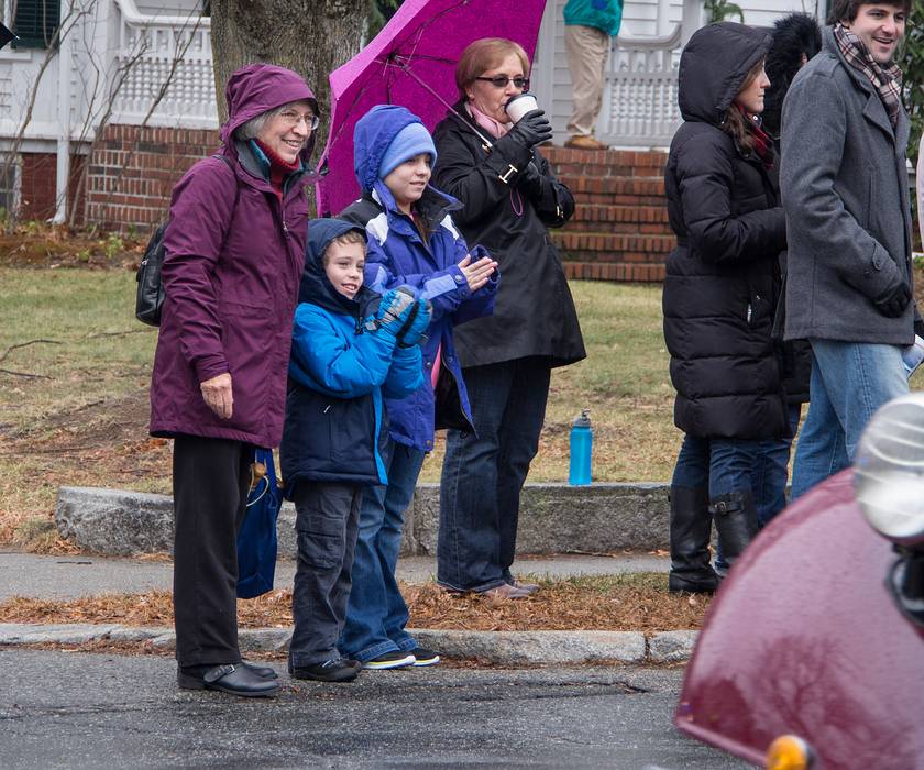 Joyce, Matthew, and Miranda at the parade.<br />Dec. 1, 2013 - Santa Parade, Merrimac, Massachusetts.