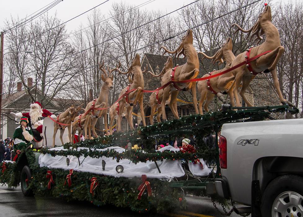 Santa at the end of the parade.<br />Dec. 1, 2013 - Santa Parade, Merrimac, Massachusetts.