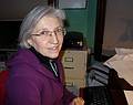 Joyce working on our Christmas card.<br />Shot with 3 different cameras.<br />Dec 17, 2013 - Merrimac, Massachusetts.