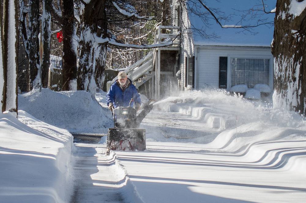 Egils using his new snowblower for the second time.<br />Dec. 18, 2013 - Merrimac, Massachusetts.