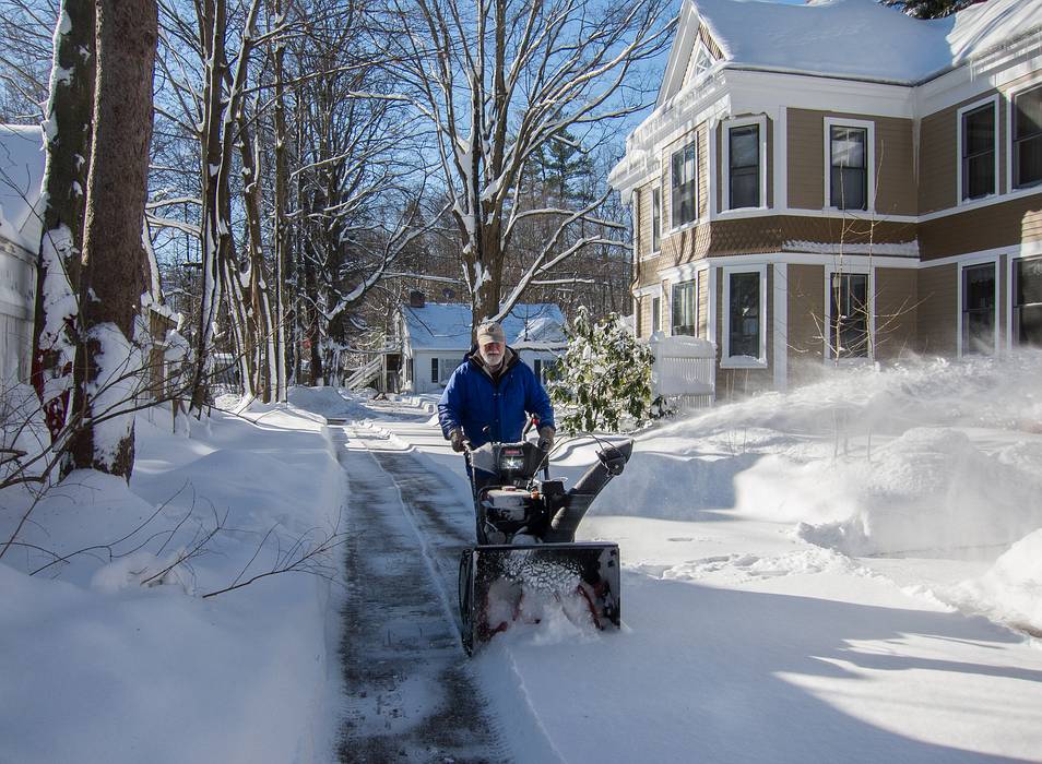 Egils using his new snowblower for the second time.<br />Dec. 18, 2013 - Merrimac, Massachusetts.