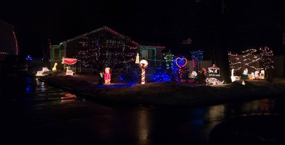 Fancy Xmas display at a house in town.<br />Dec. 23, 2013 - Merrimac, Massachusetts