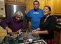 Joyce and Melody making Nutella cookies while Sati watches with interest.<br />Dec. 23, 2013 - Merrimac, Massachusetts