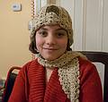 Miranda with new hat and scarf.<br />Dec. 25, 2013 - Christmas at Paul and Norma's in Tewksbury, Massachusetts.