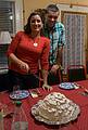 Melody and Sati about to serve the Baked Alaska.<br />Dec. 25, 2013 - Christmas at Paul and Norma's in Tewksbury, Massachusetts.