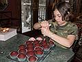 Miranda decorating cupcakes that she made.<br />Dec. 26, 2013 - At Carl and Holly's in Mendon, Massachusetts.