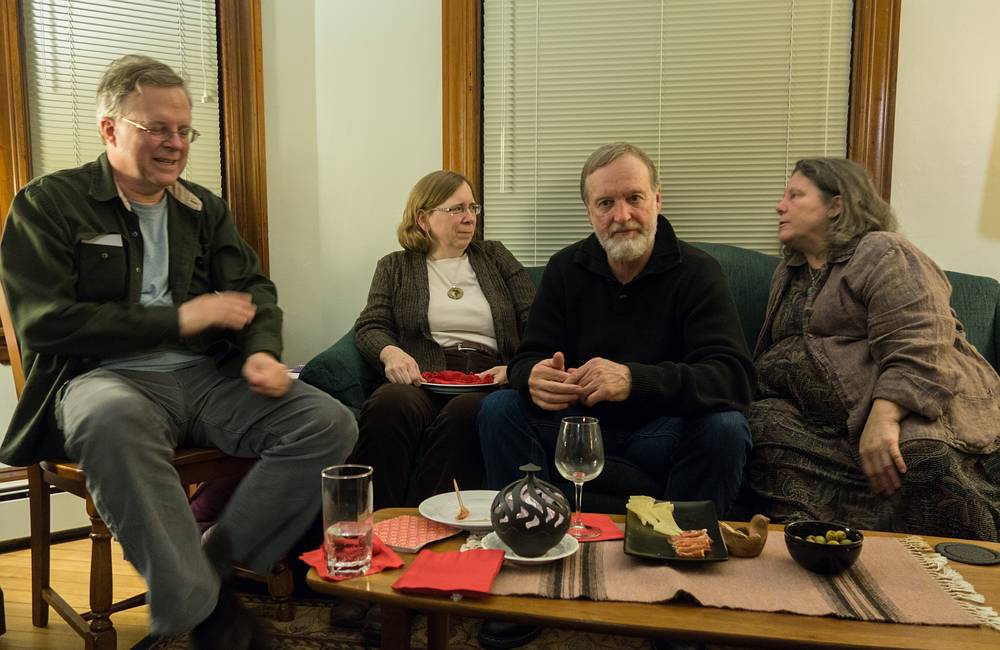 Jim, Marianne, Ron, and Kathie.<br />Party for a few friends and neighbors.<br />Dec. 29, 2013 - Merrimac, Massachusetts.