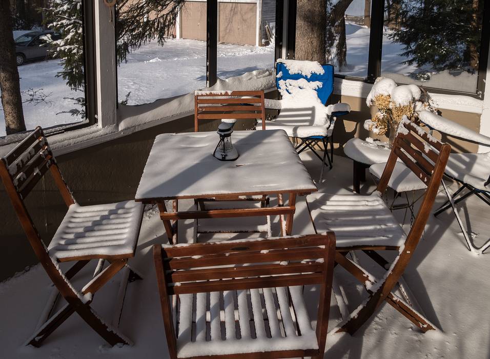 Snow that blew and drifted onto our screened porch.<br />Jan. 3, 2014 - Merrimac, Massachusetts.