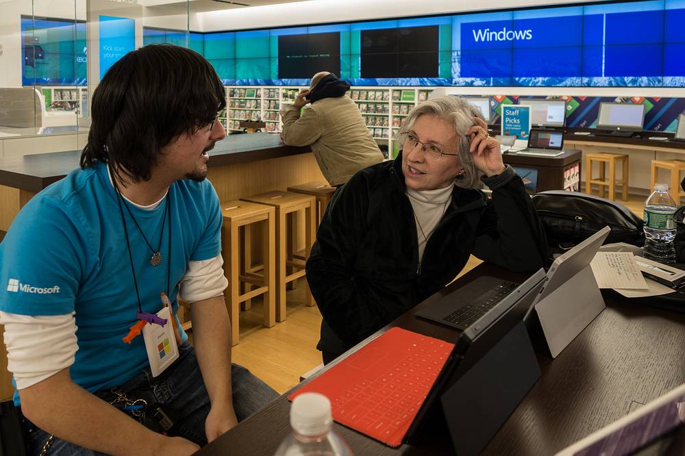 Joyce at the Microsoft Store at the Rockingham Park Mall.<br />Jan. 10, 2014 - Salem, New Hampshire.