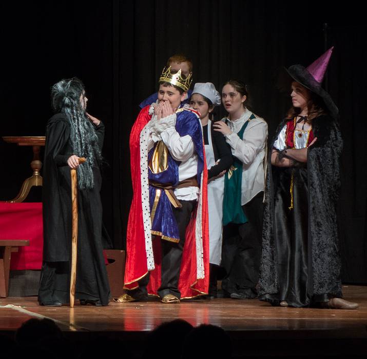 Miranda as wicked witch in 'The King's Creampuffs'.<br />Jan. 31, 2014 - Misco Hill School, Mendon, Massachusetts.