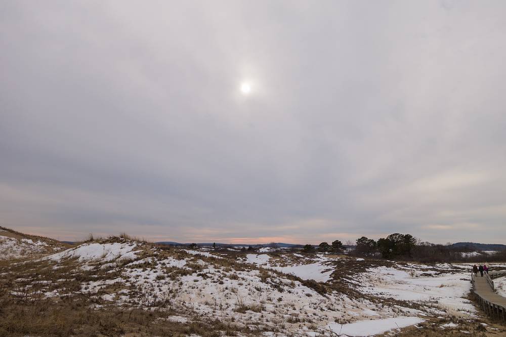 Along boardwalk to parking lot 3.<br />A walk with Joyce.<br />March 1, 2014 - Parker River National Wildlife Refuge, Plum Island, Massachusetts.