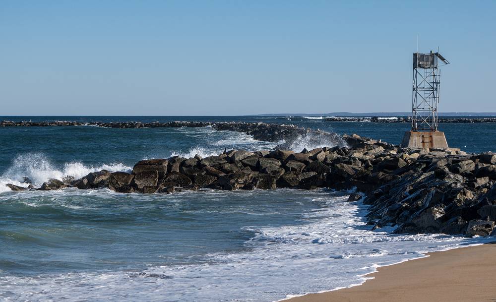 North jetty at the mouth of the Merrimack River.<br />Joyce and I went for a walk on the beach.<br />March 9, 2014 - Salisbury Beach State Reservation, Salisbury, Massachusetts.