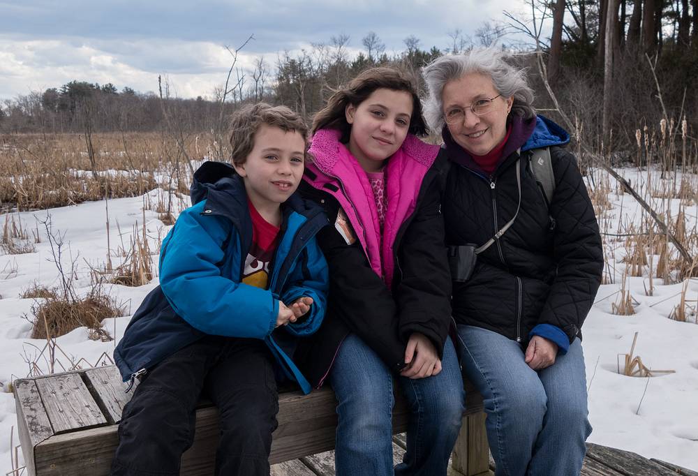 Matthew, Miranda, and Joyce.<br />March 15, 2014 - Ipswich River Wildlife Sanctuary, Topsfield, Massachusetts.