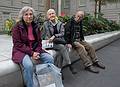 Joyce, Baiba, and Ronnie all tired out from too much art.<br />The Robert and Arlene Kogod Courtyard.<br />March 28, 2014 - National Portrait Gallery, Washington, DC.