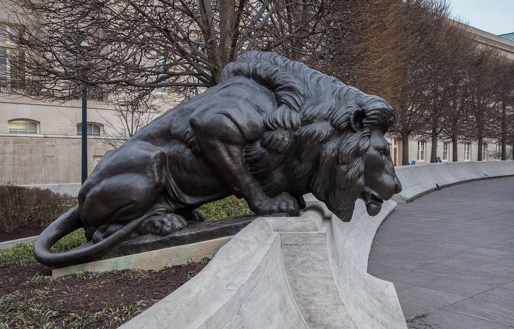 National Law Enforcement Officers Memorial Lion.<br />March 28, 2014 - Washington, DC.